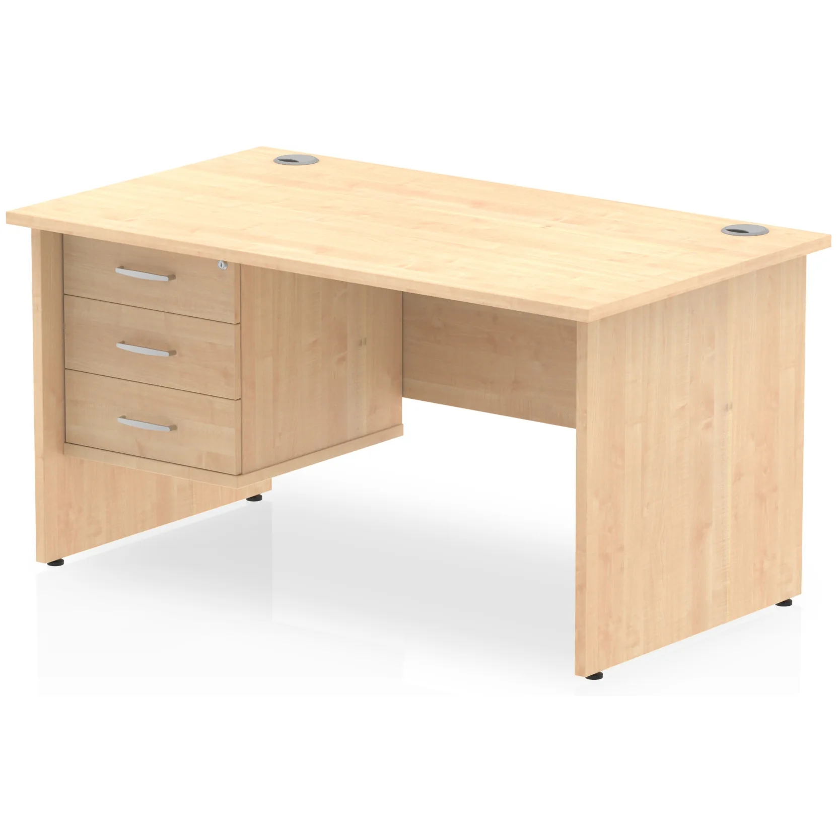 Impulse Panel End Rectangular Office Desk with Storage