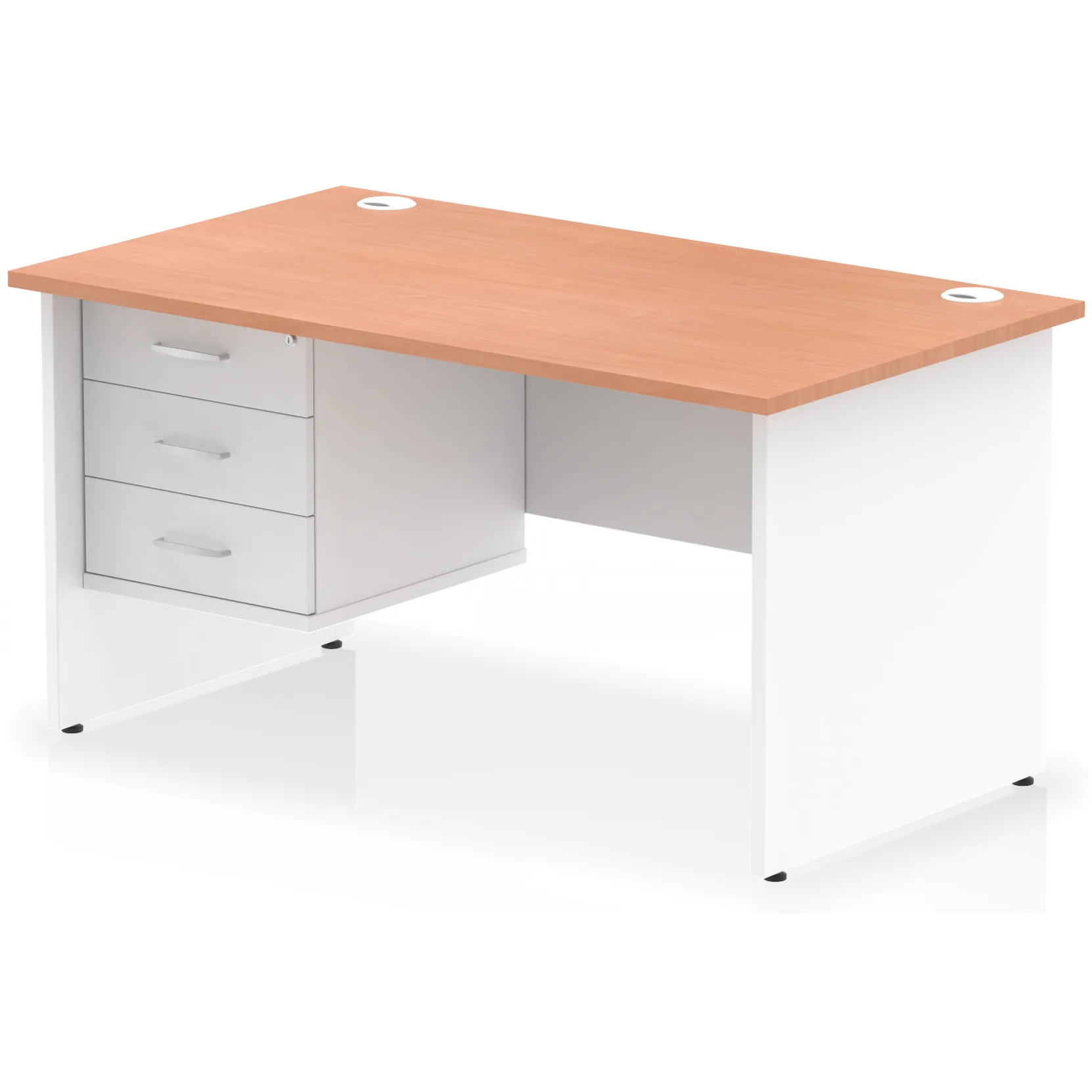 Impulse Panel End Rectangular Office Desk with Storage