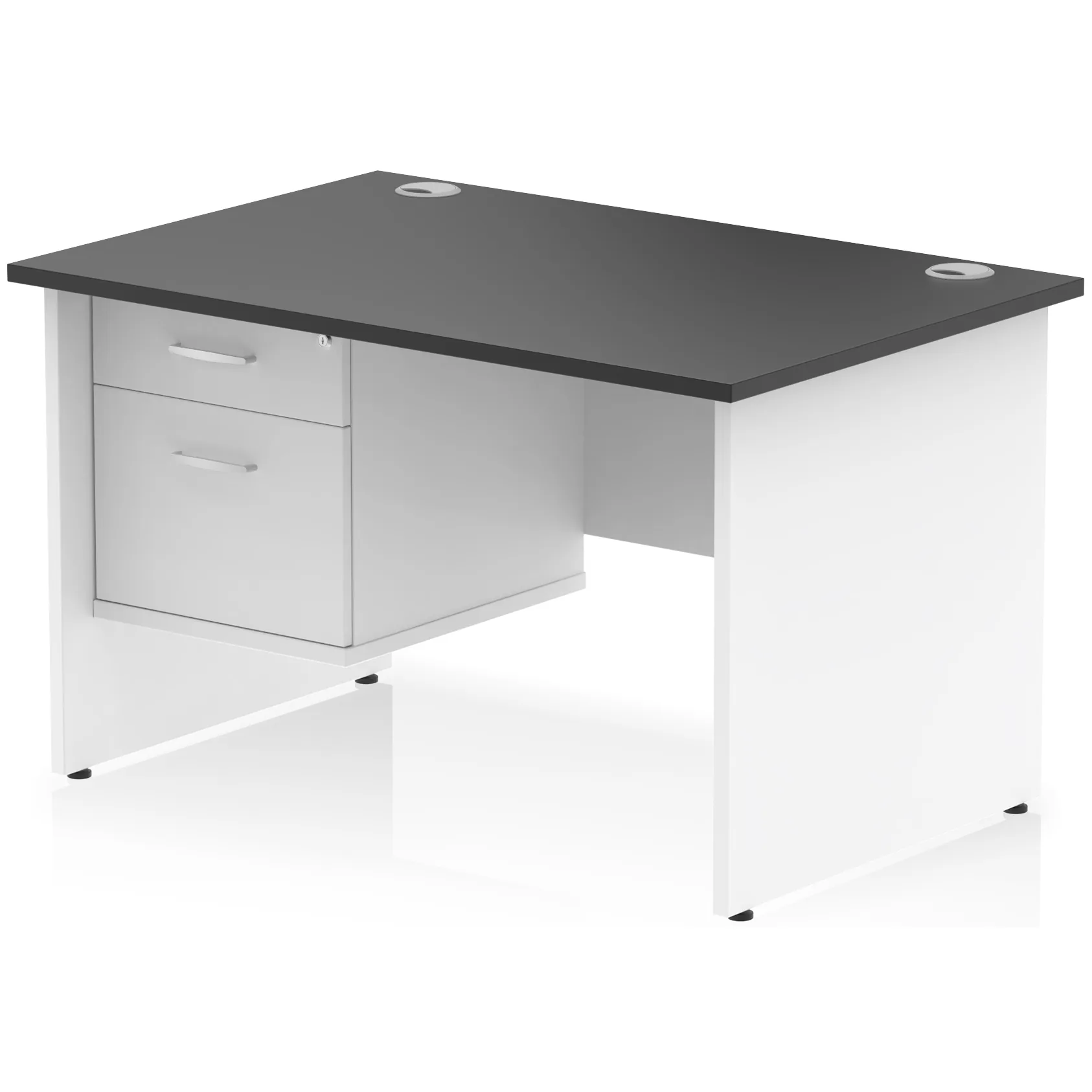 Impulse Panel End Rectangular Office Desk with Storage