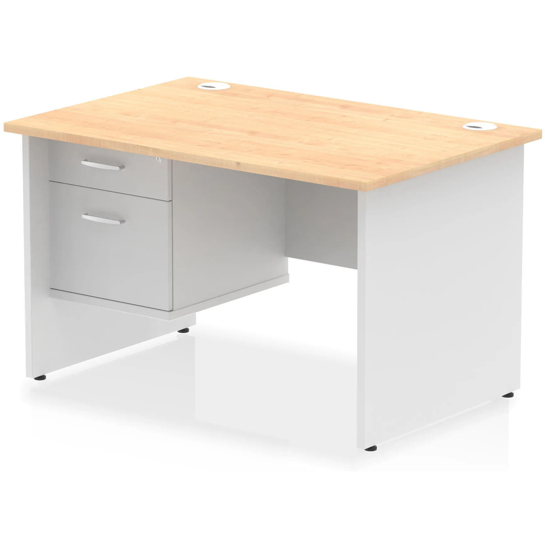 Impulse Panel End Rectangular Office Desk with Storage