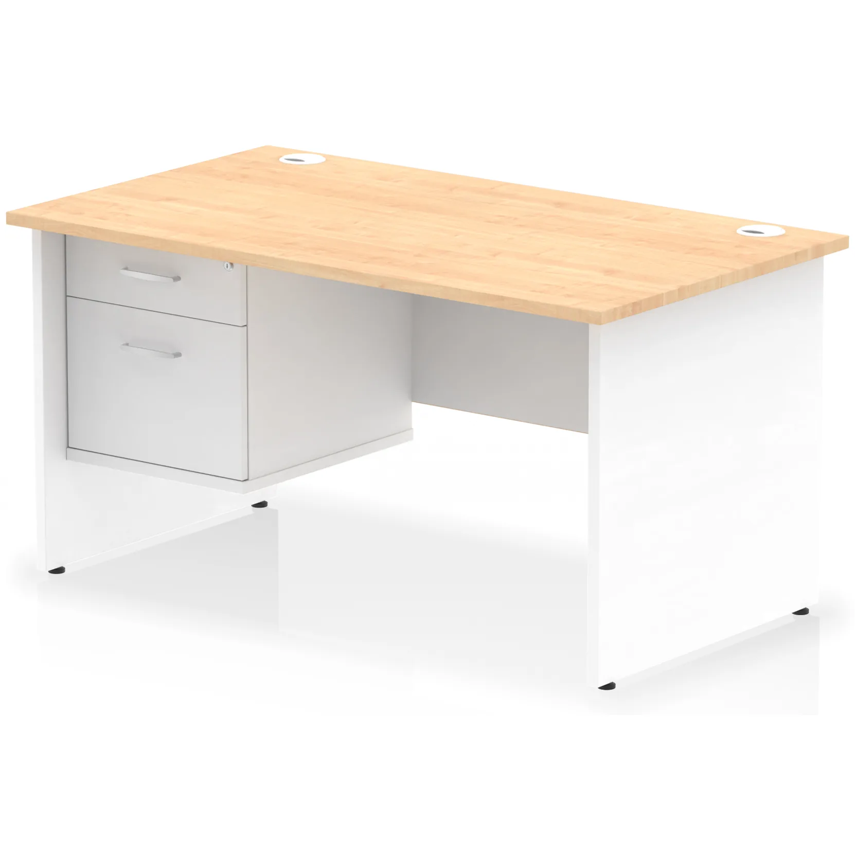 Impulse Panel End Rectangular Office Desk with Storage
