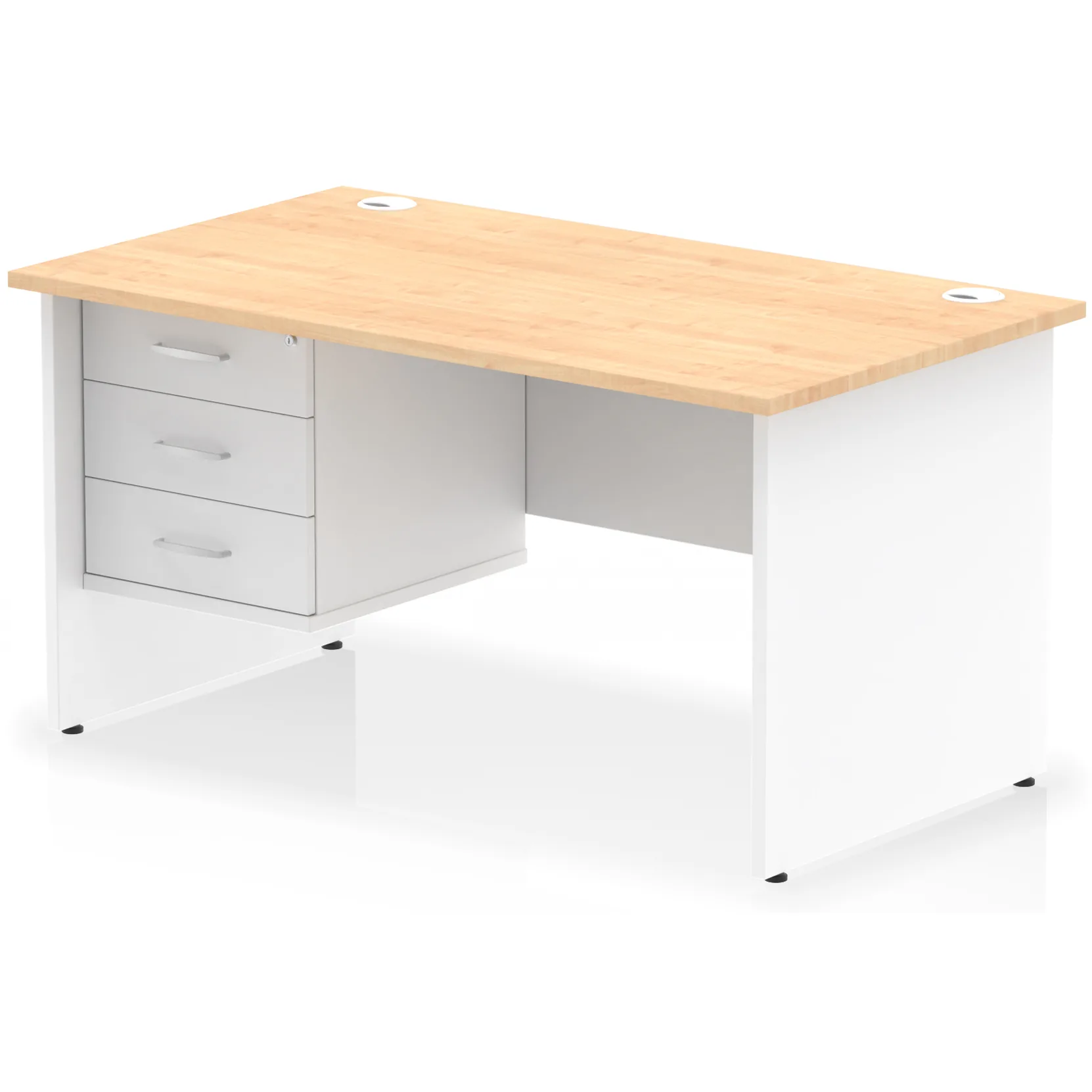 Impulse Panel End Rectangular Office Desk with Storage