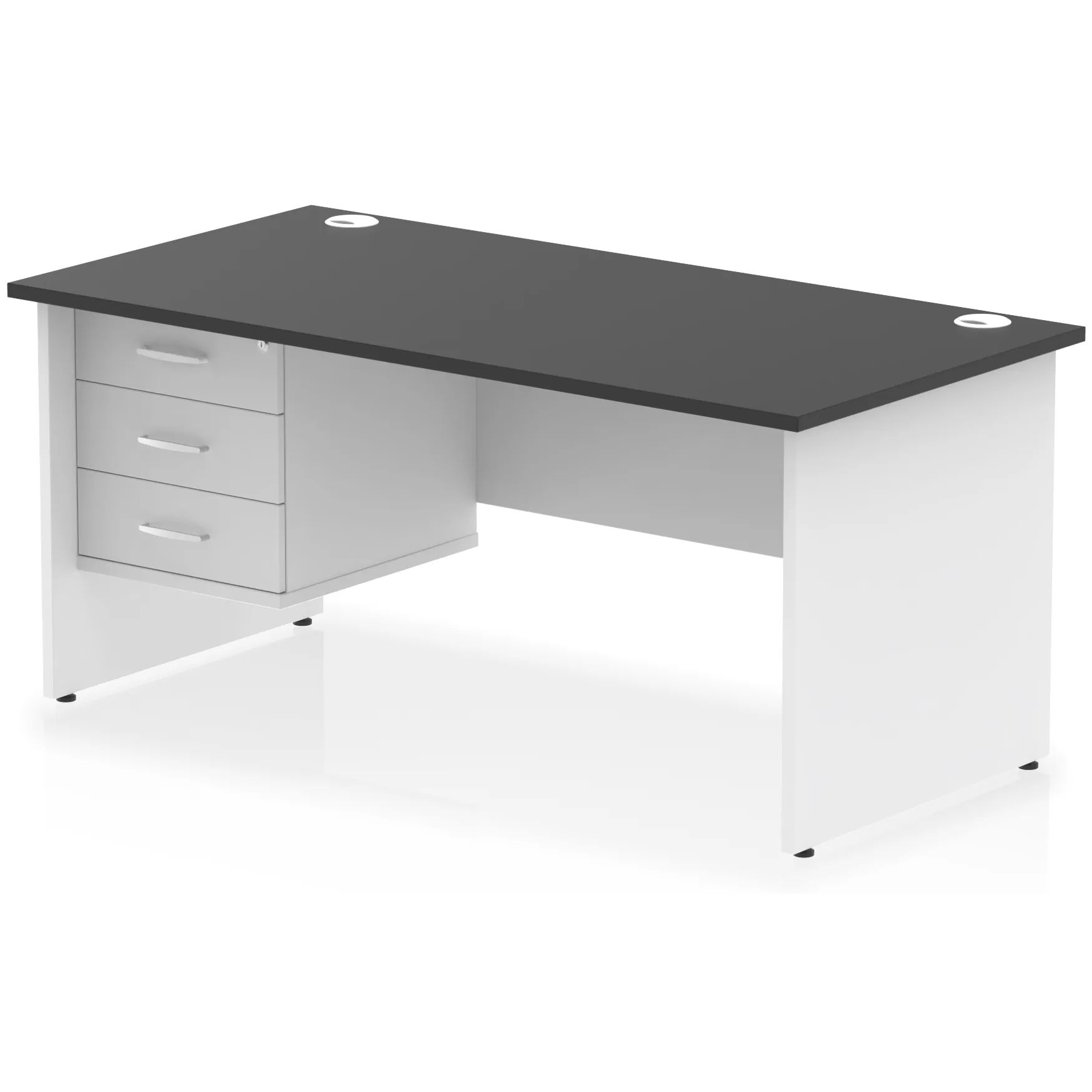 Impulse Panel End Rectangular Office Desk with Storage