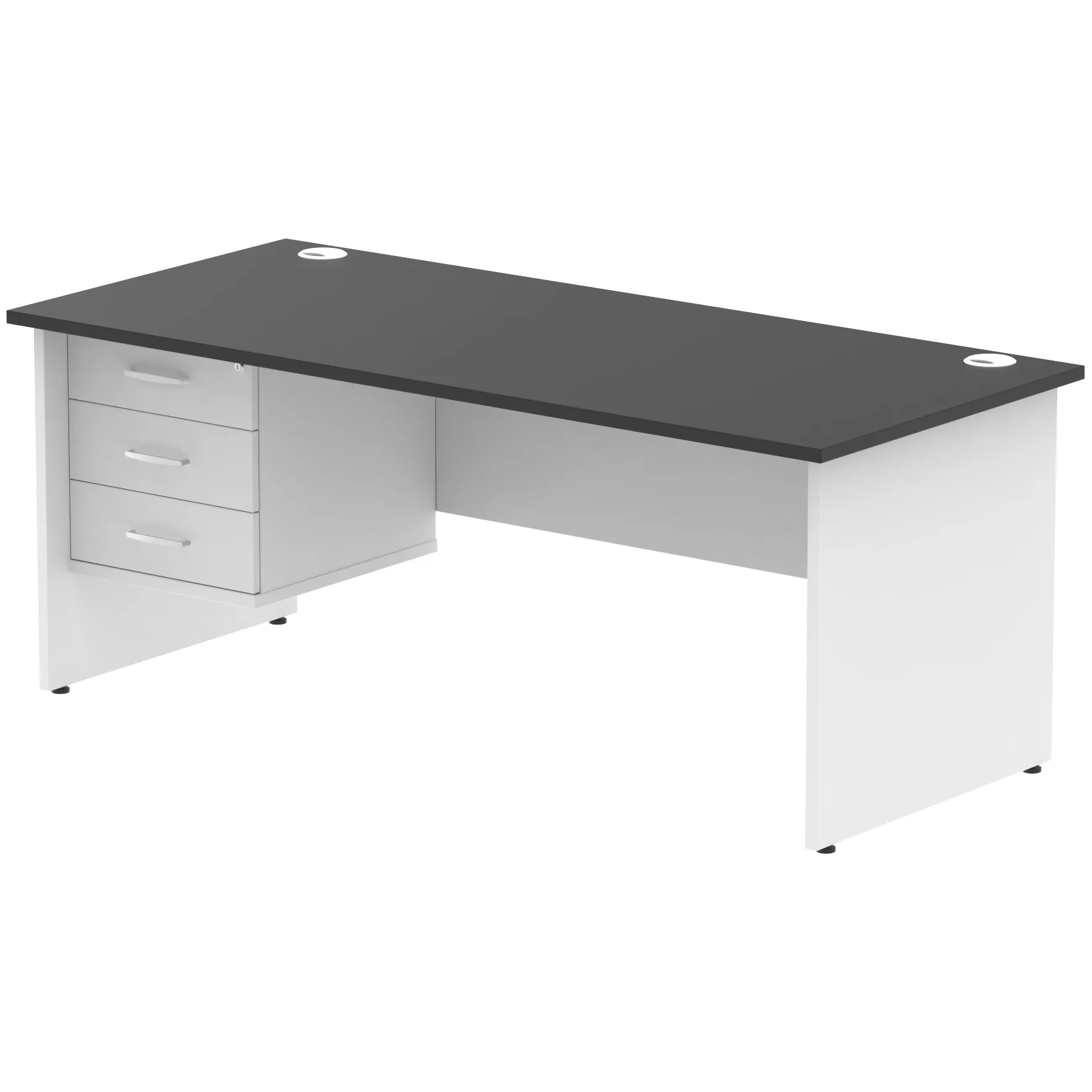 Impulse Panel End Rectangular Office Desk with Storage