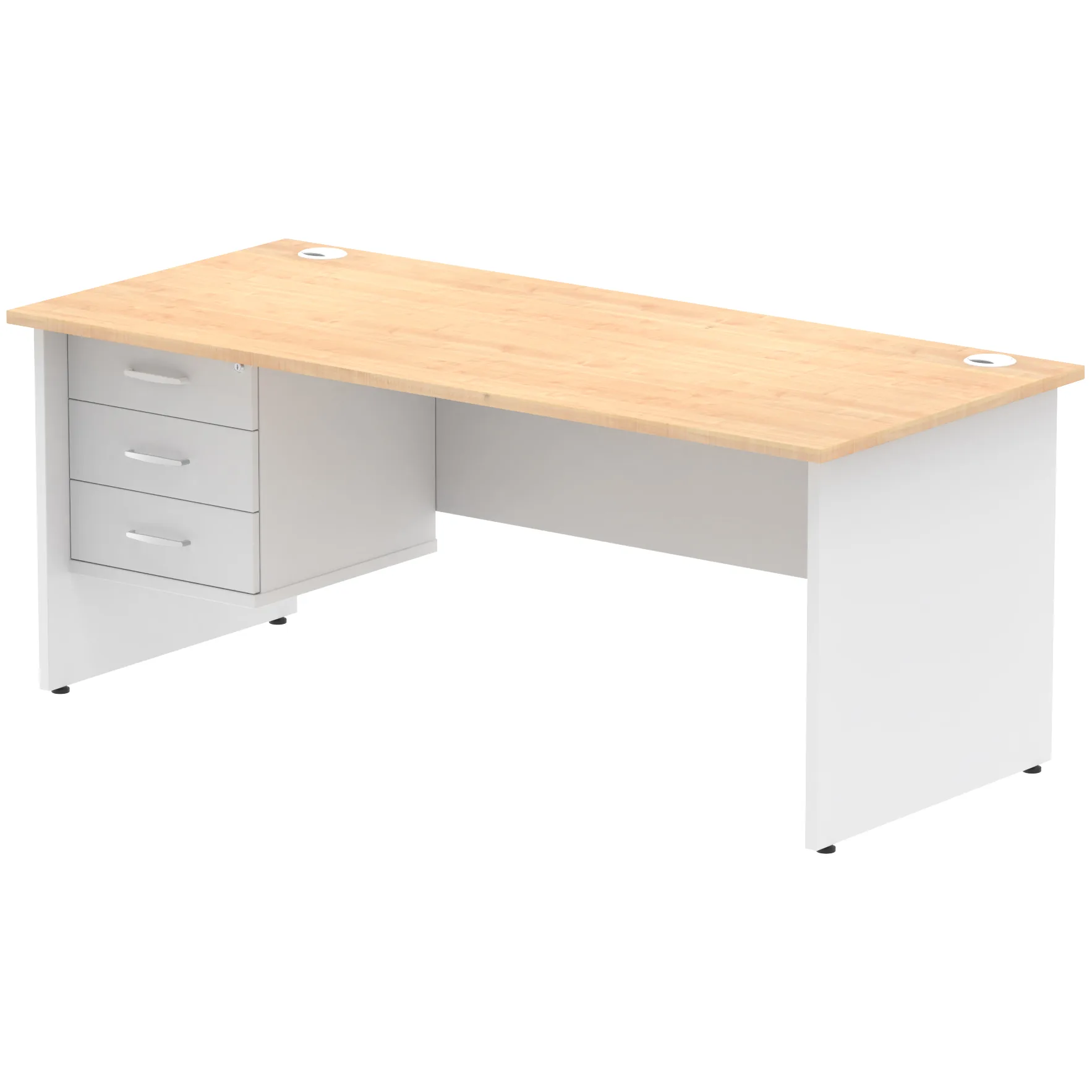 Impulse Panel End Rectangular Office Desk with Storage