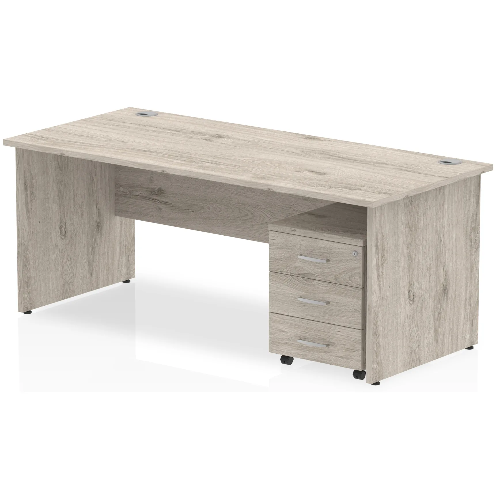Impulse Panel End Rectangular Office Desk with Storage