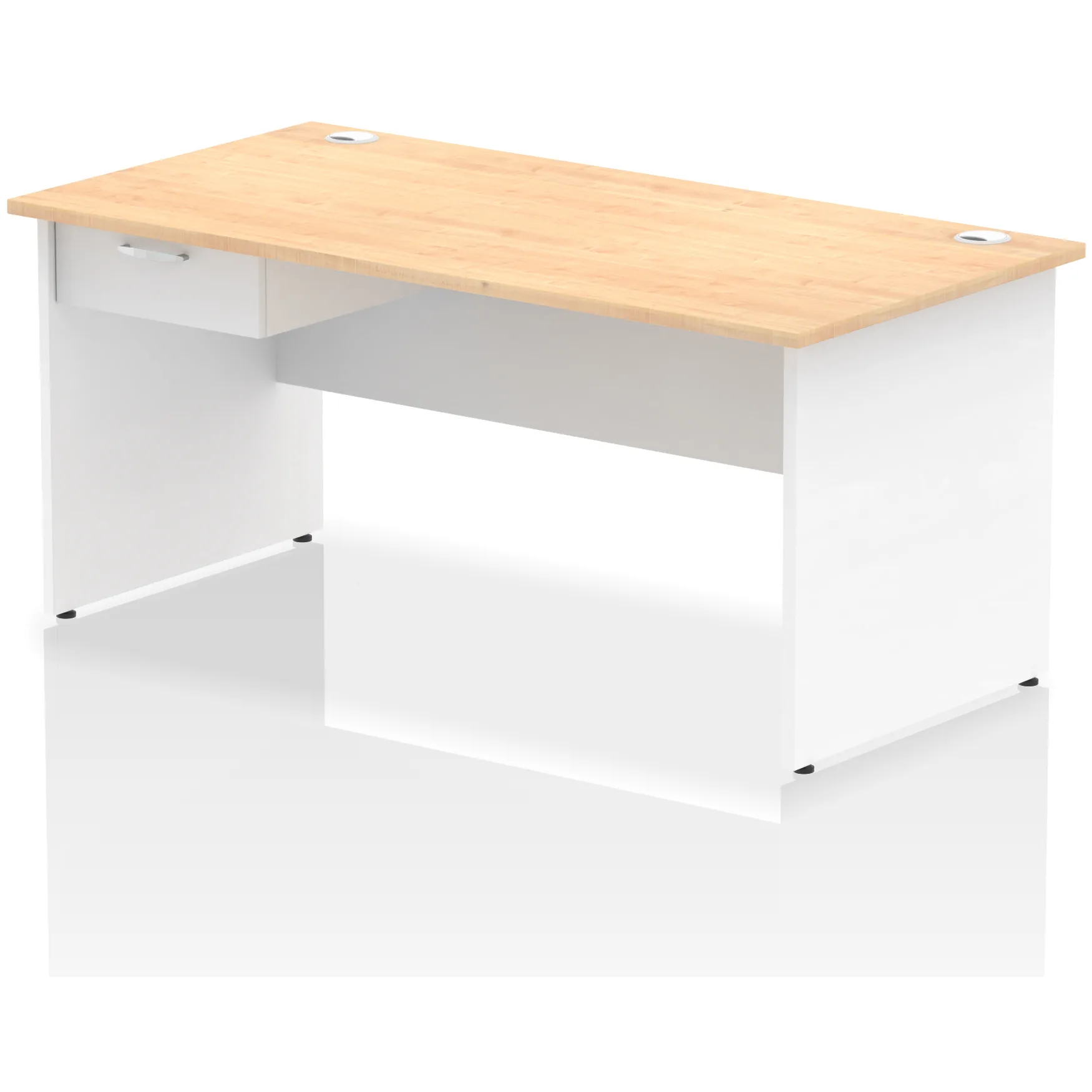 Impulse Panel End Rectangular Office Desk with Storage
