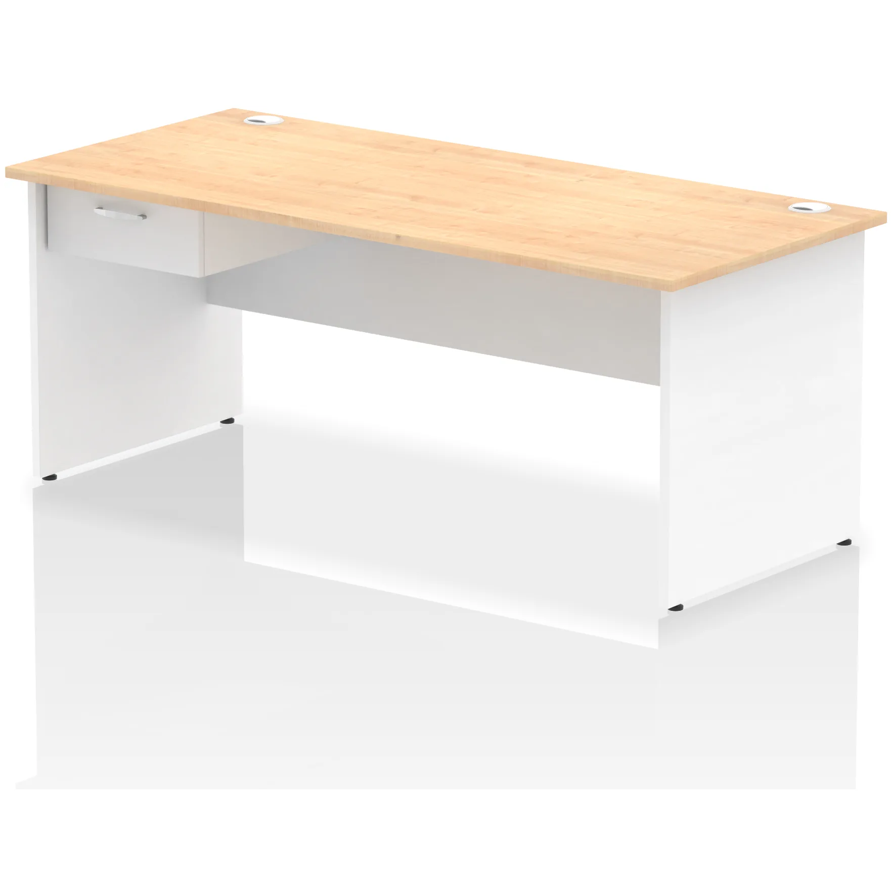 Impulse Panel End Rectangular Office Desk with Storage