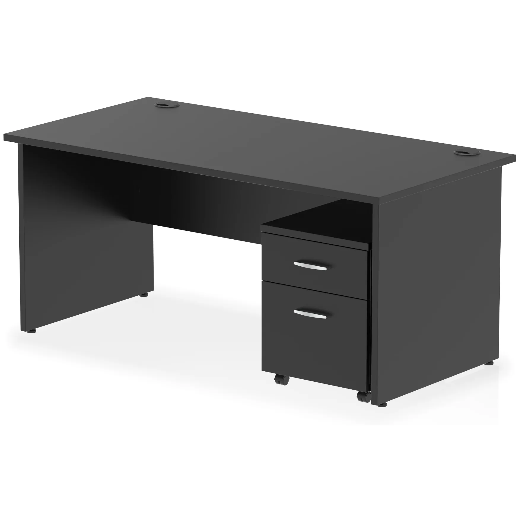 Impulse Panel End Rectangular Office Desk with Storage