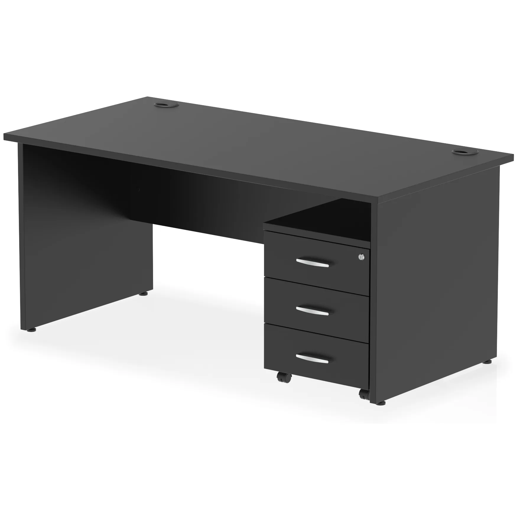 Impulse Panel End Rectangular Office Desk with Storage