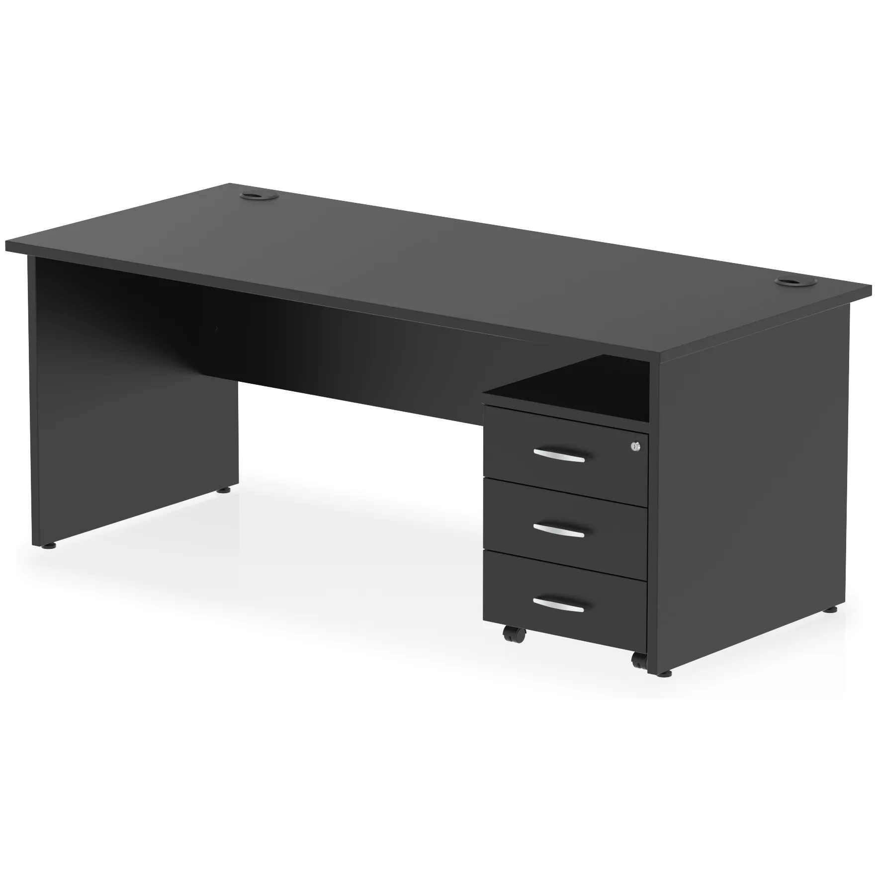 Impulse Panel End Rectangular Office Desk with Storage