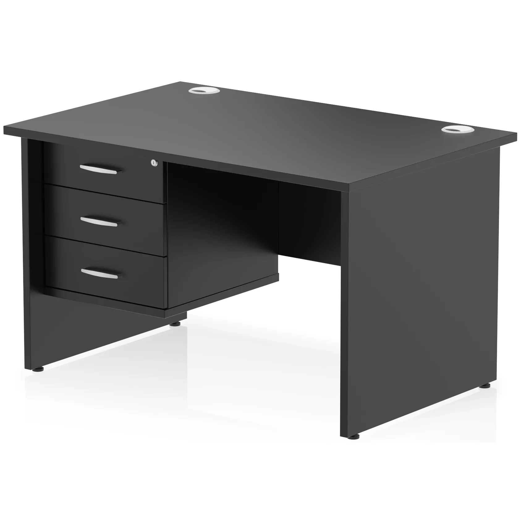 Impulse Panel End Rectangular Office Desk with Storage