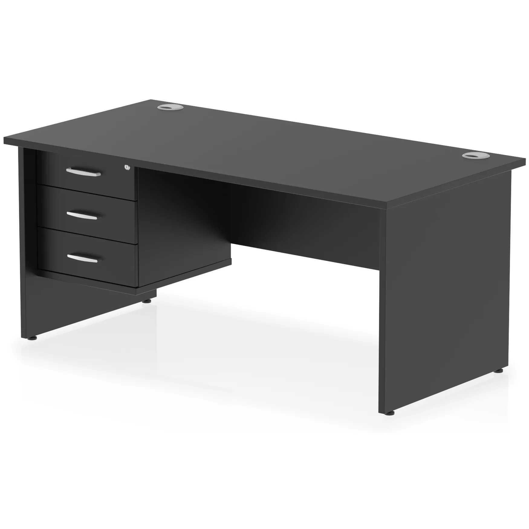 Impulse Panel End Rectangular Office Desk with Storage
