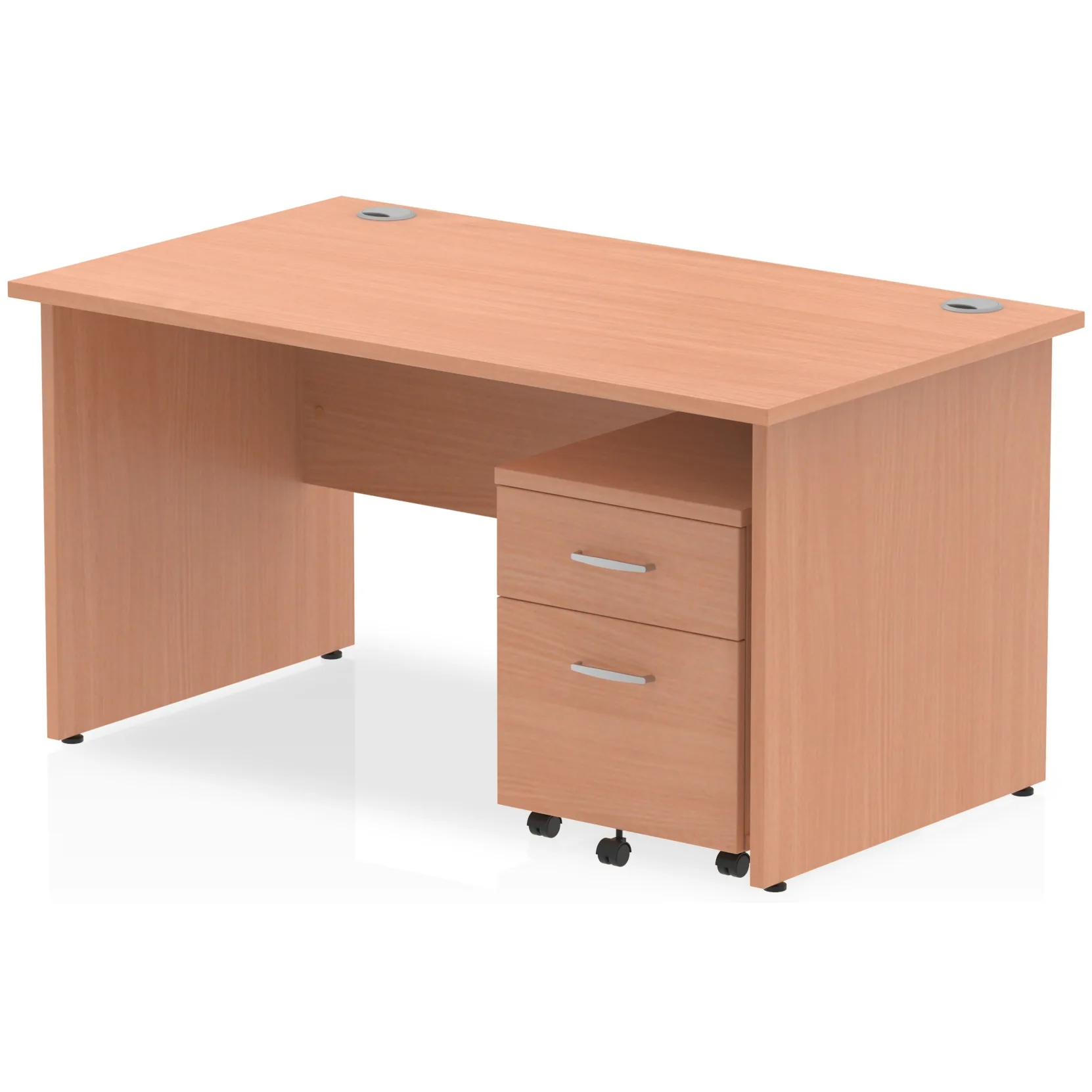 Impulse Panel End Rectangular Office Desk with Storage