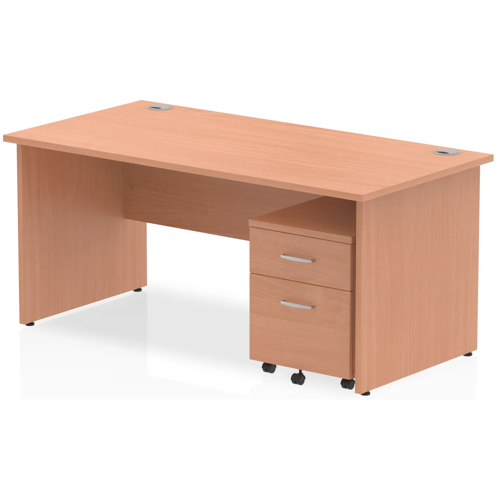 Impulse Panel End Rectangular Office Desk with Storage