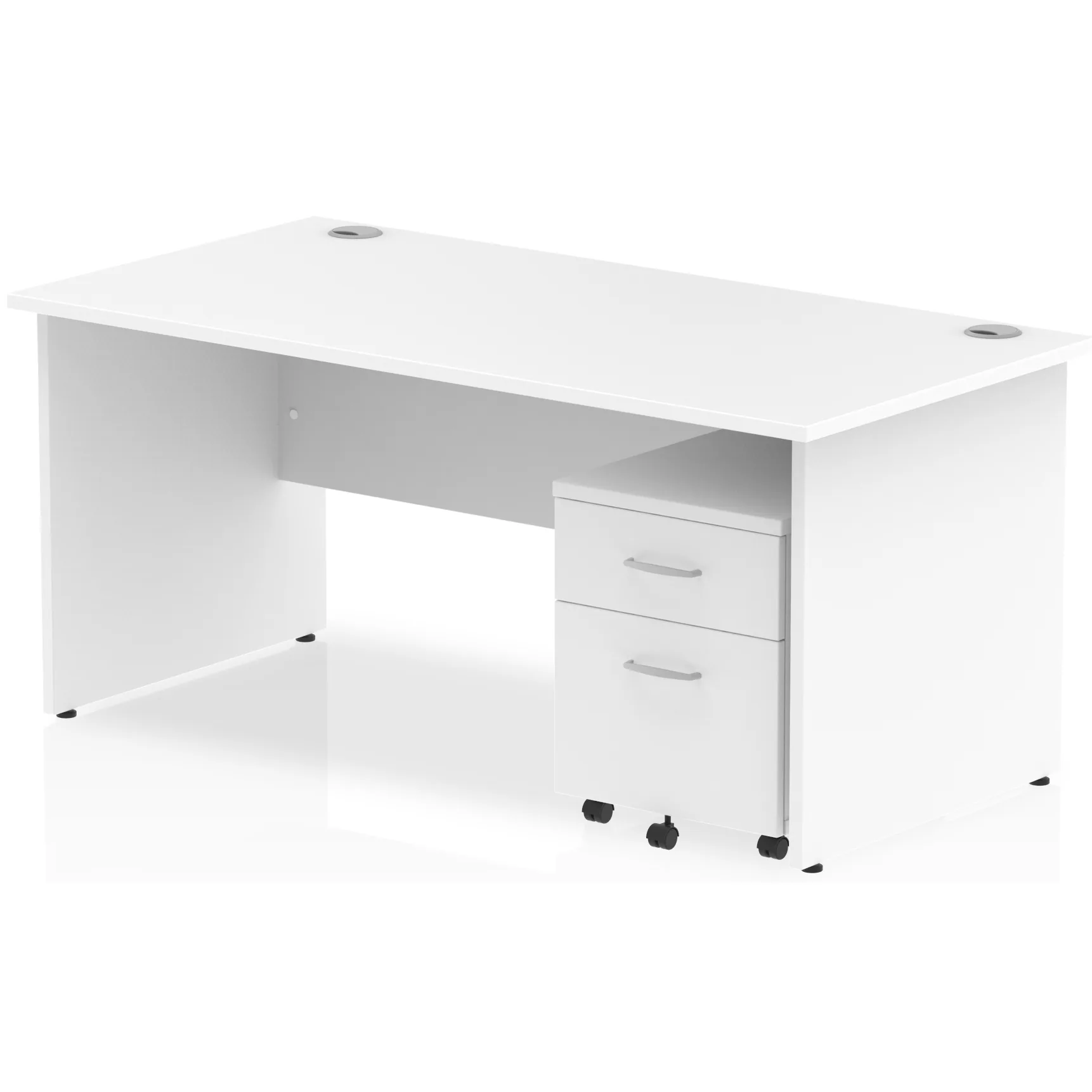 Impulse Panel End Rectangular Office Desk with Storage