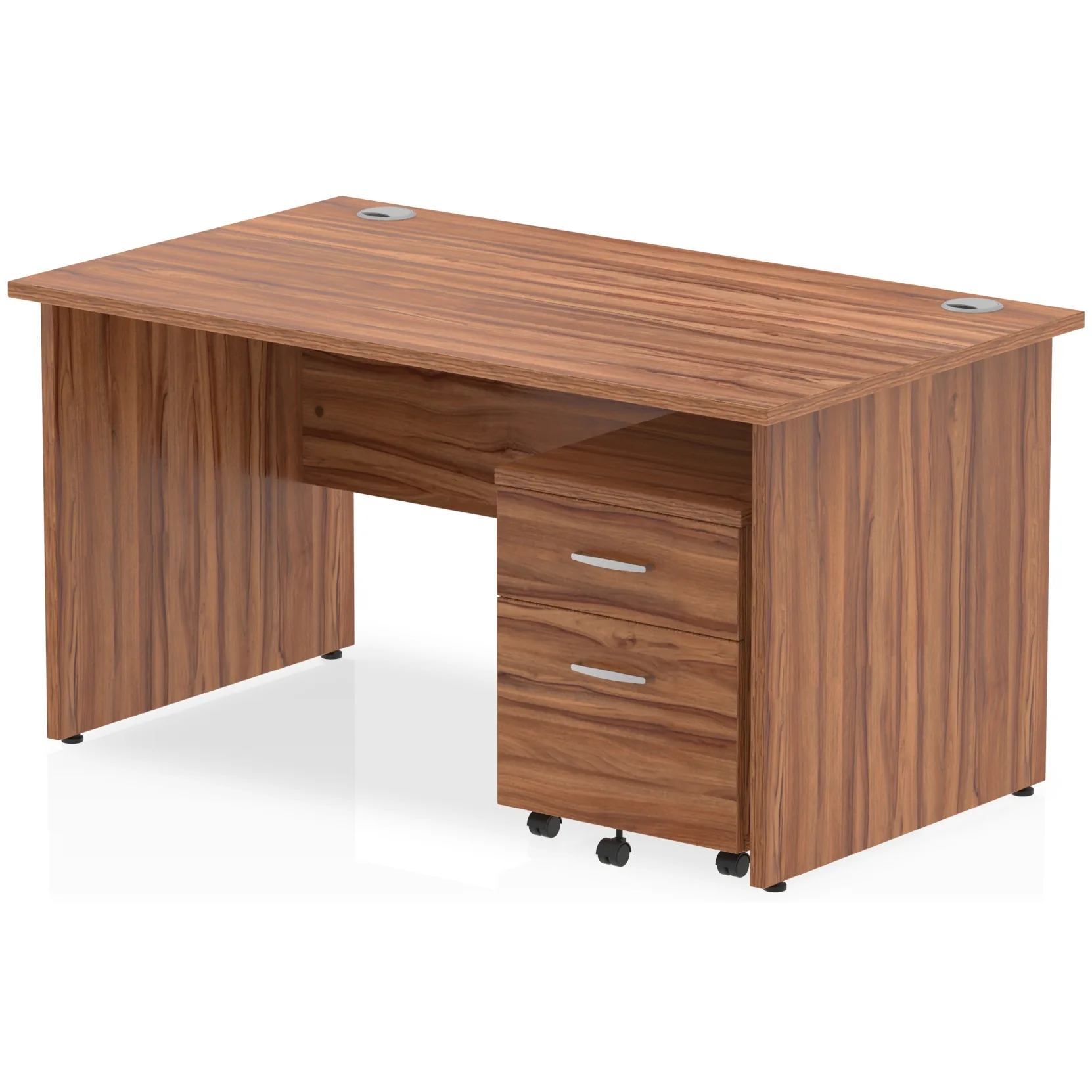 Impulse Panel End Rectangular Office Desk with Storage