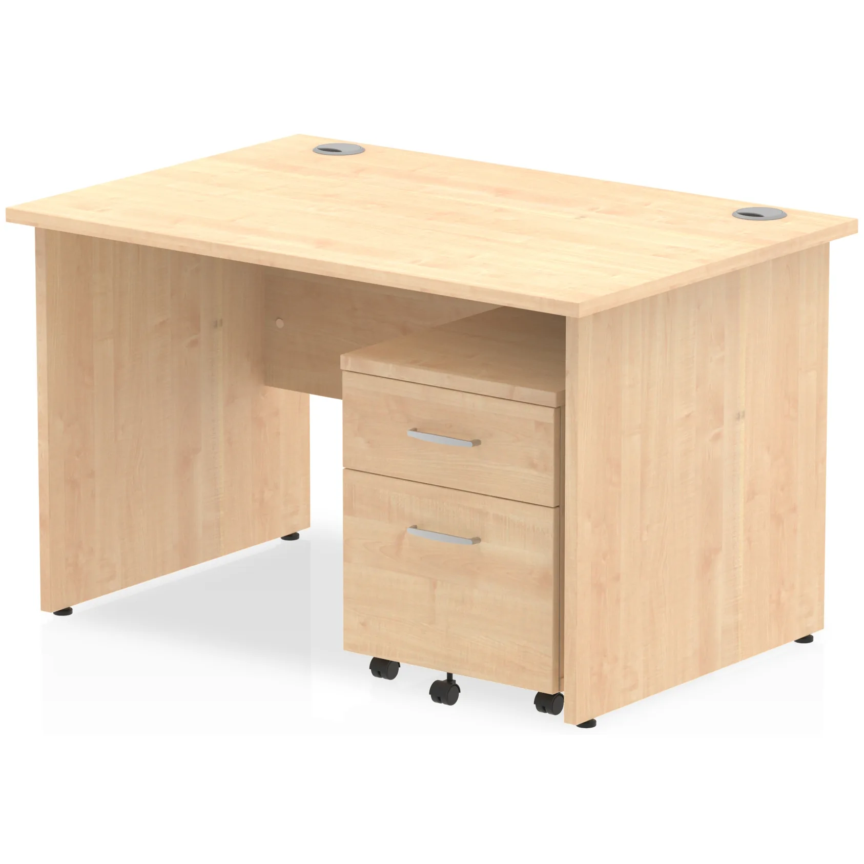 Impulse Panel End Rectangular Office Desk with Storage
