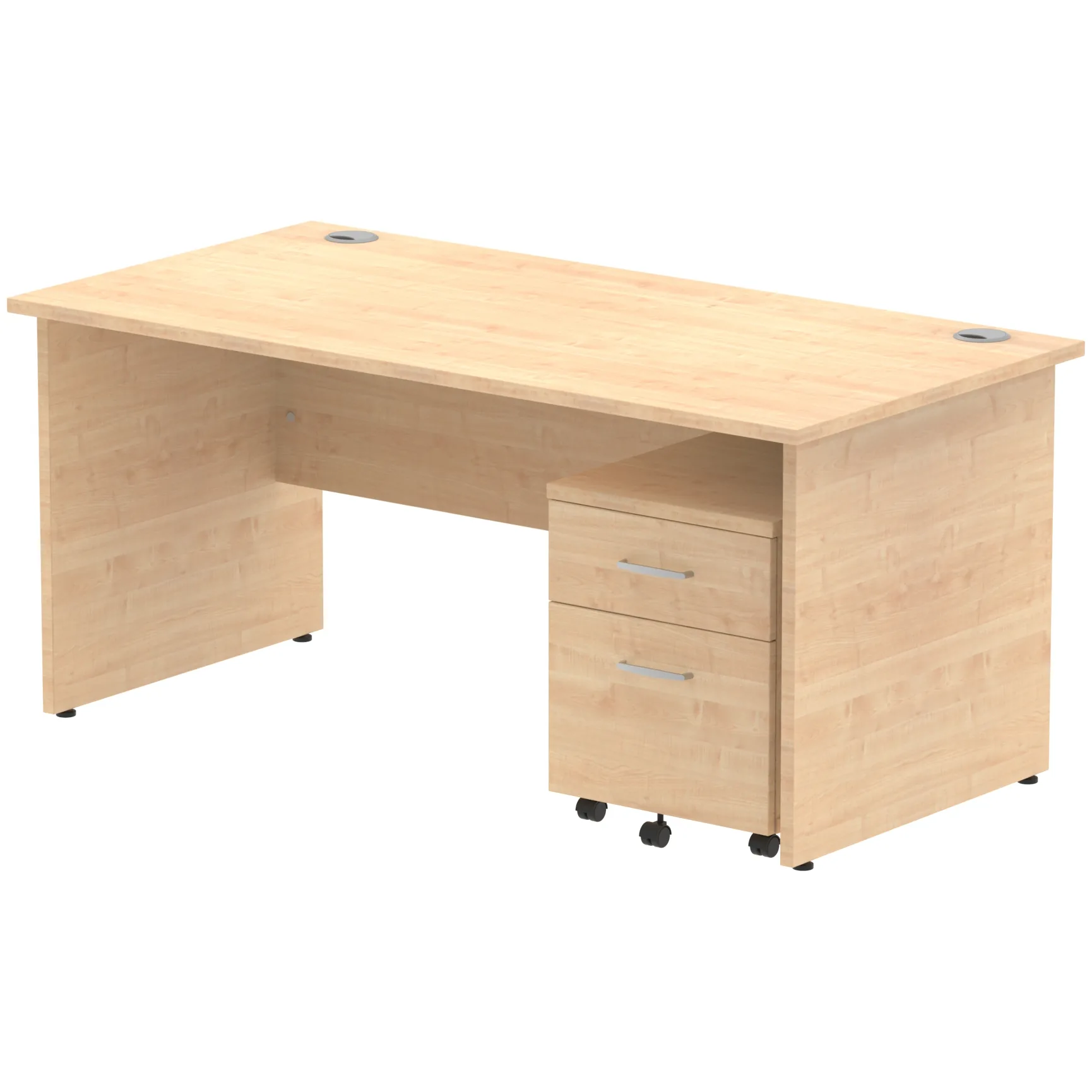 Impulse Panel End Rectangular Office Desk with Storage