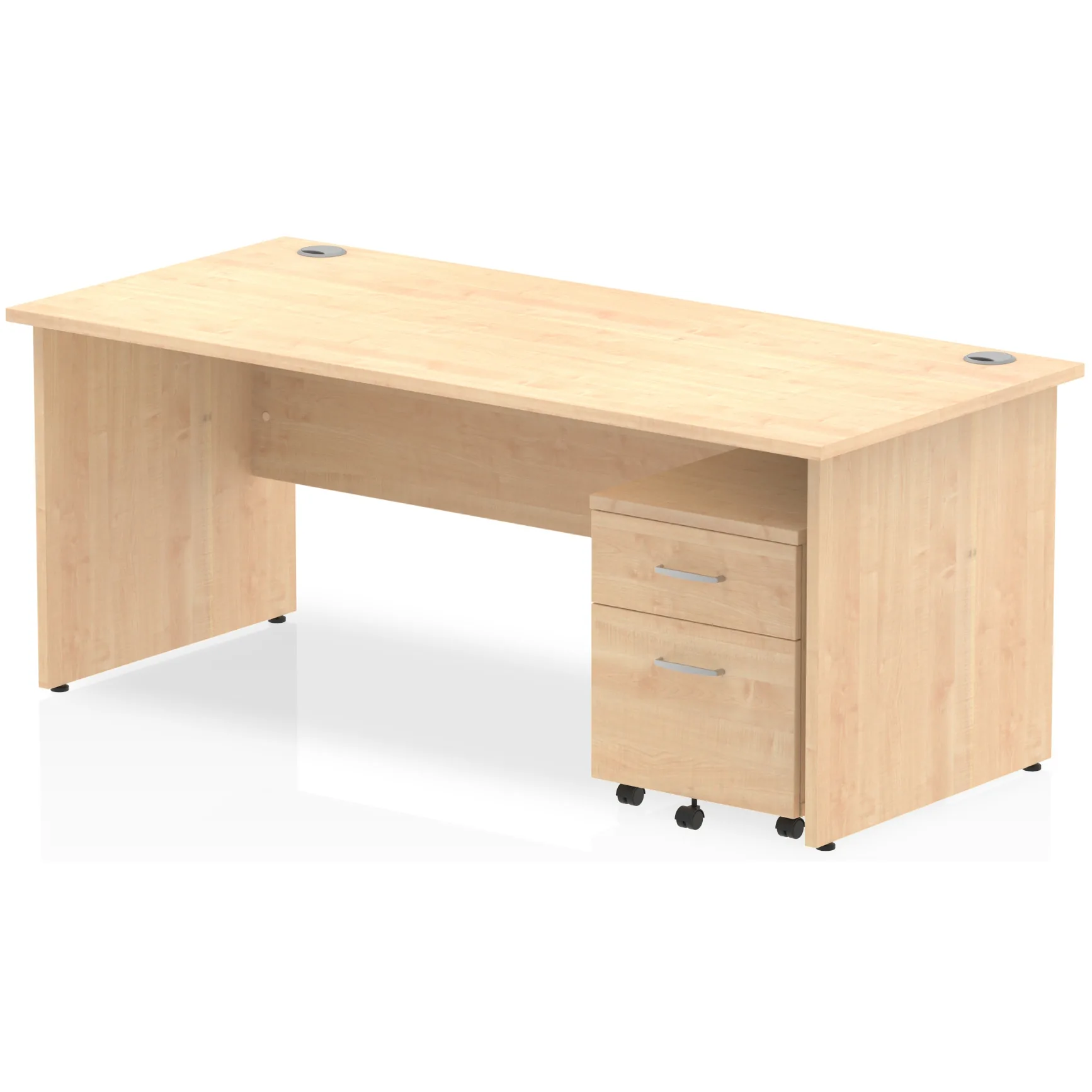 Impulse Panel End Rectangular Office Desk with Storage