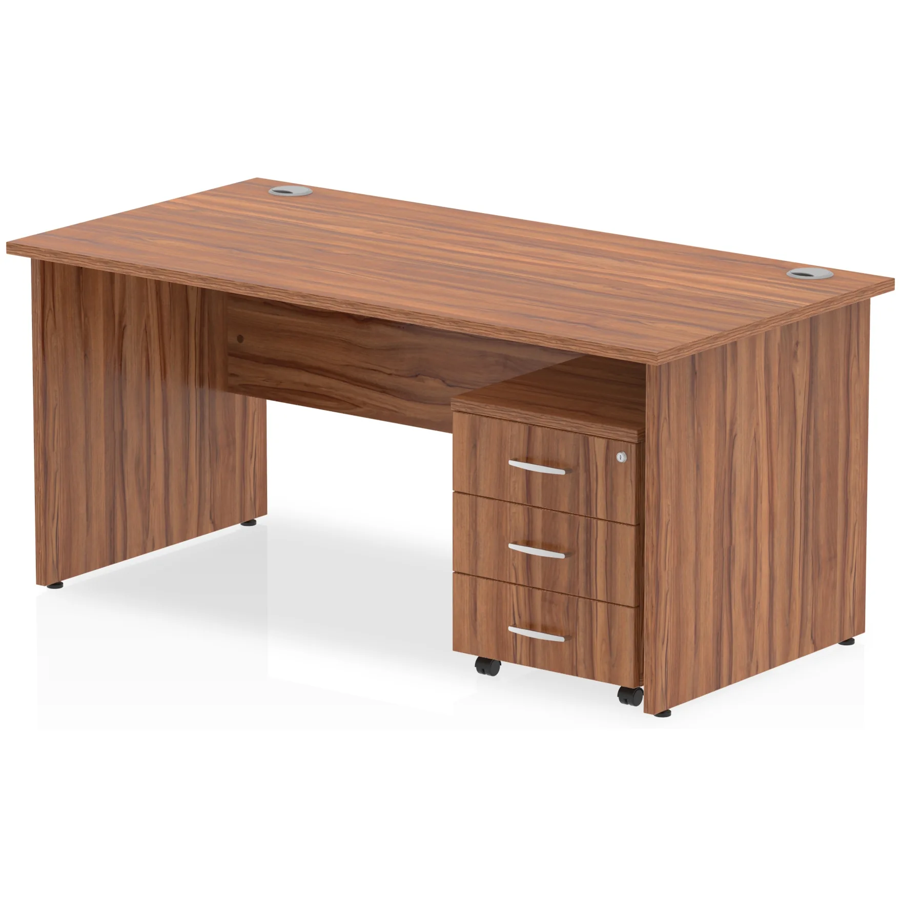 Impulse Panel End Rectangular Office Desk with Storage