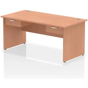 Impulse Panel End Rectangular Office Desk with Storage