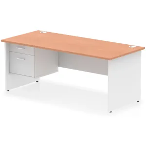 Impulse Panel End Rectangular Office Desk with Storage