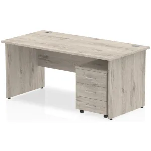 Impulse Panel End Rectangular Office Desk with Storage