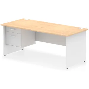 Impulse Panel End Rectangular Office Desk with Storage