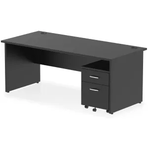Impulse Panel End Rectangular Office Desk with Storage