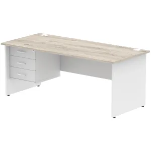 Impulse Panel End Rectangular Office Desk with Storage