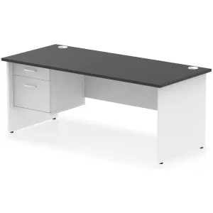 Impulse Panel End Rectangular Office Desk with Storage