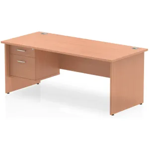 Impulse Panel End Rectangular Office Desk with Storage