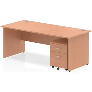 Impulse Panel End Rectangular Office Desk with Storage