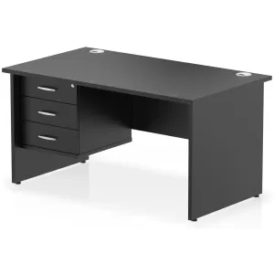 Impulse Panel End Rectangular Office Desk with Storage