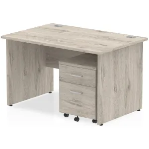 Impulse Panel End Rectangular Office Desk with Storage