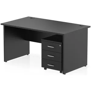 Impulse Panel End Rectangular Office Desk with Storage