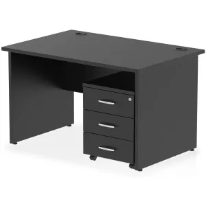 Impulse Panel End Rectangular Office Desk with Storage