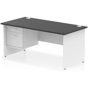 Impulse Panel End Rectangular Office Desk with Storage