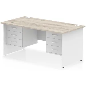 Impulse Panel End Rectangular Office Desk with Storage