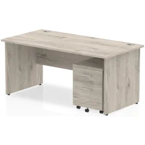 Impulse Panel End Rectangular Office Desk with Storage