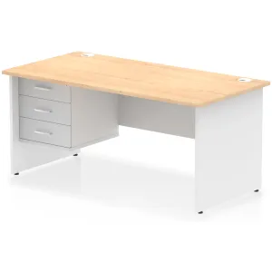 Impulse Panel End Rectangular Office Desk with Storage
