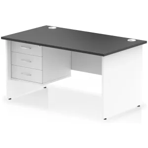 Impulse Panel End Rectangular Office Desk with Storage