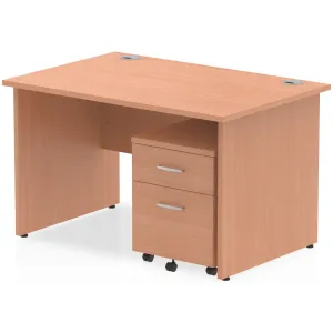 Impulse Panel End Rectangular Office Desk with Storage