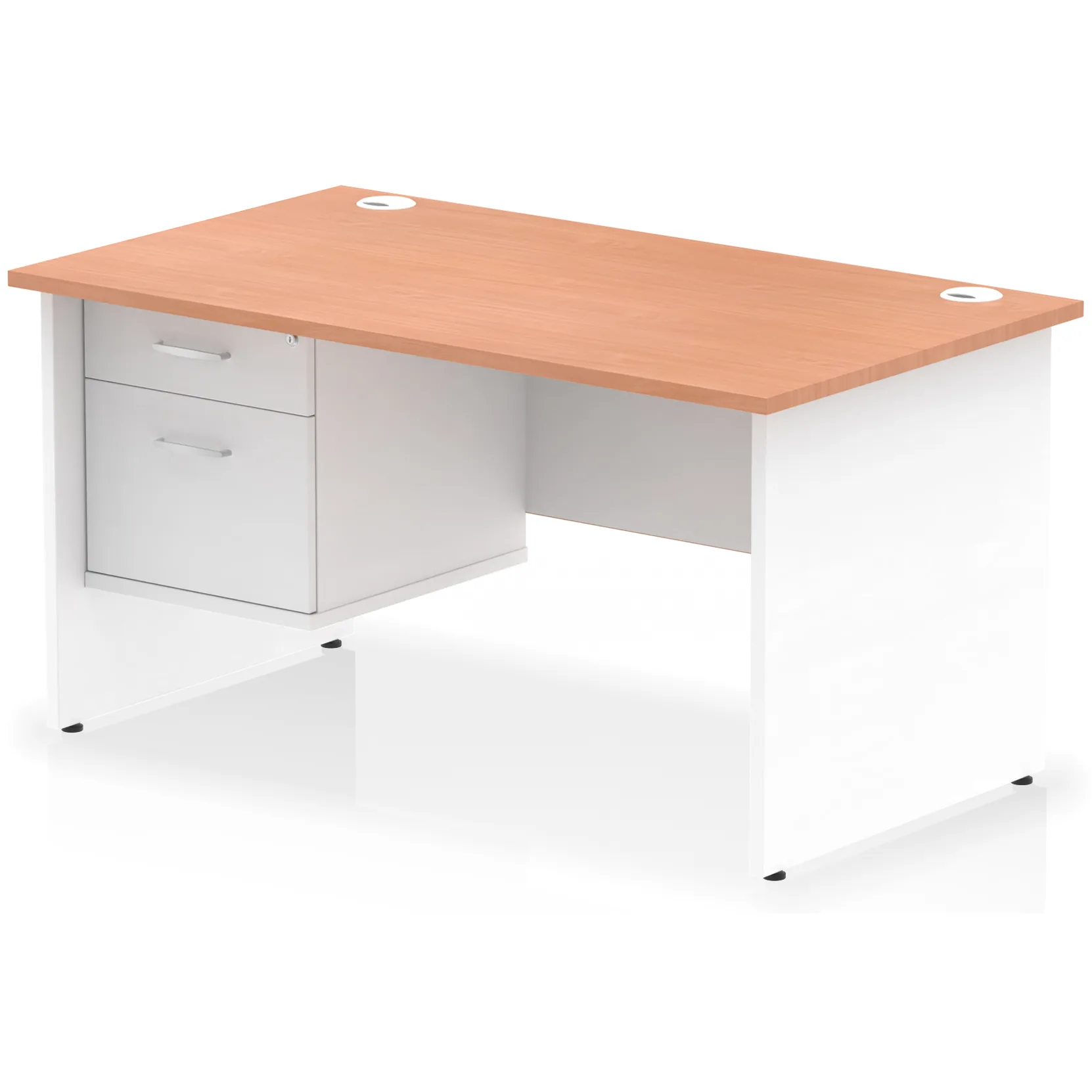 Impulse Panel End Rectangular Office Desk with Storage