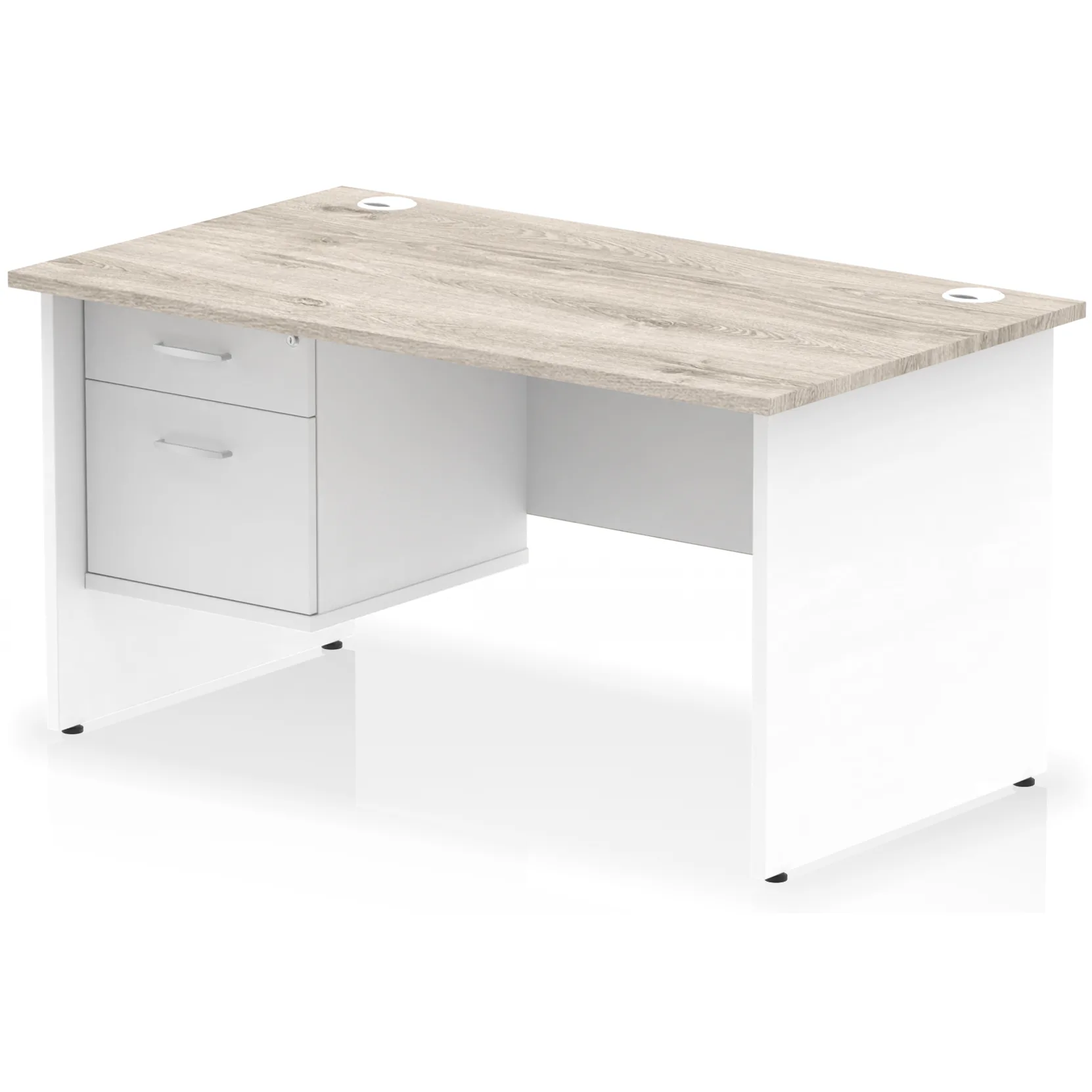 Impulse Panel End Rectangular Office Desk with Storage