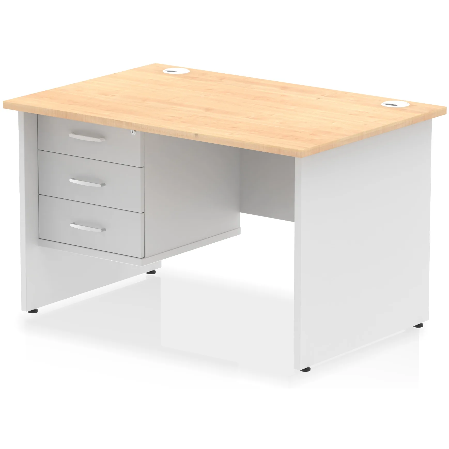 Impulse Panel End Rectangular Office Desk with Storage