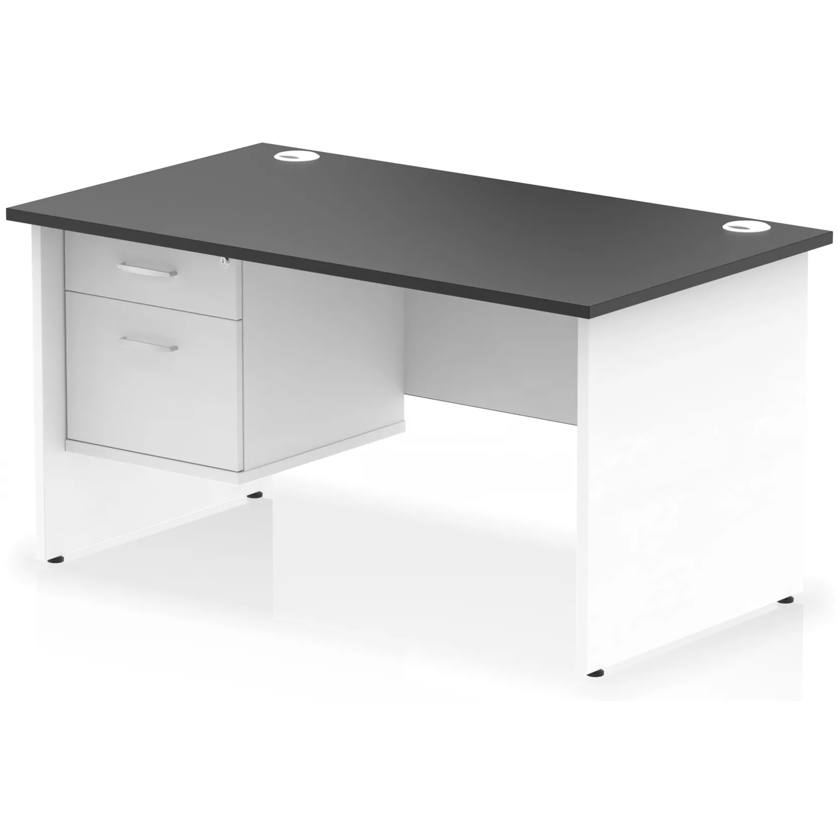 Impulse Panel End Rectangular Office Desk with Storage