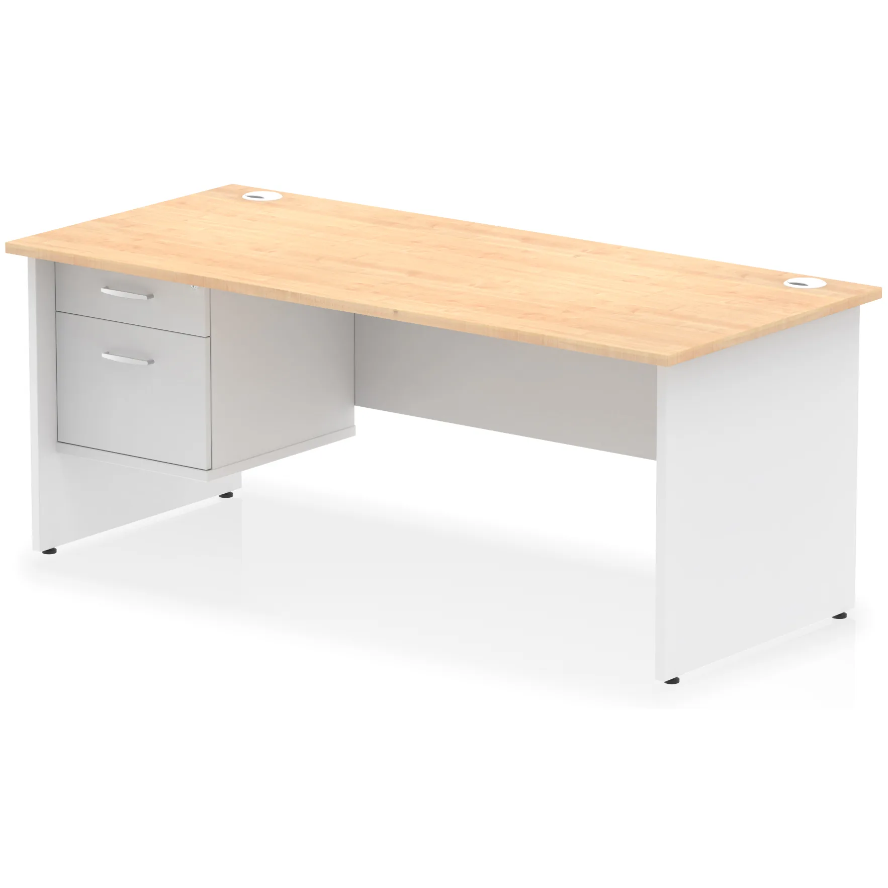 Impulse Panel End Rectangular Office Desk with Storage