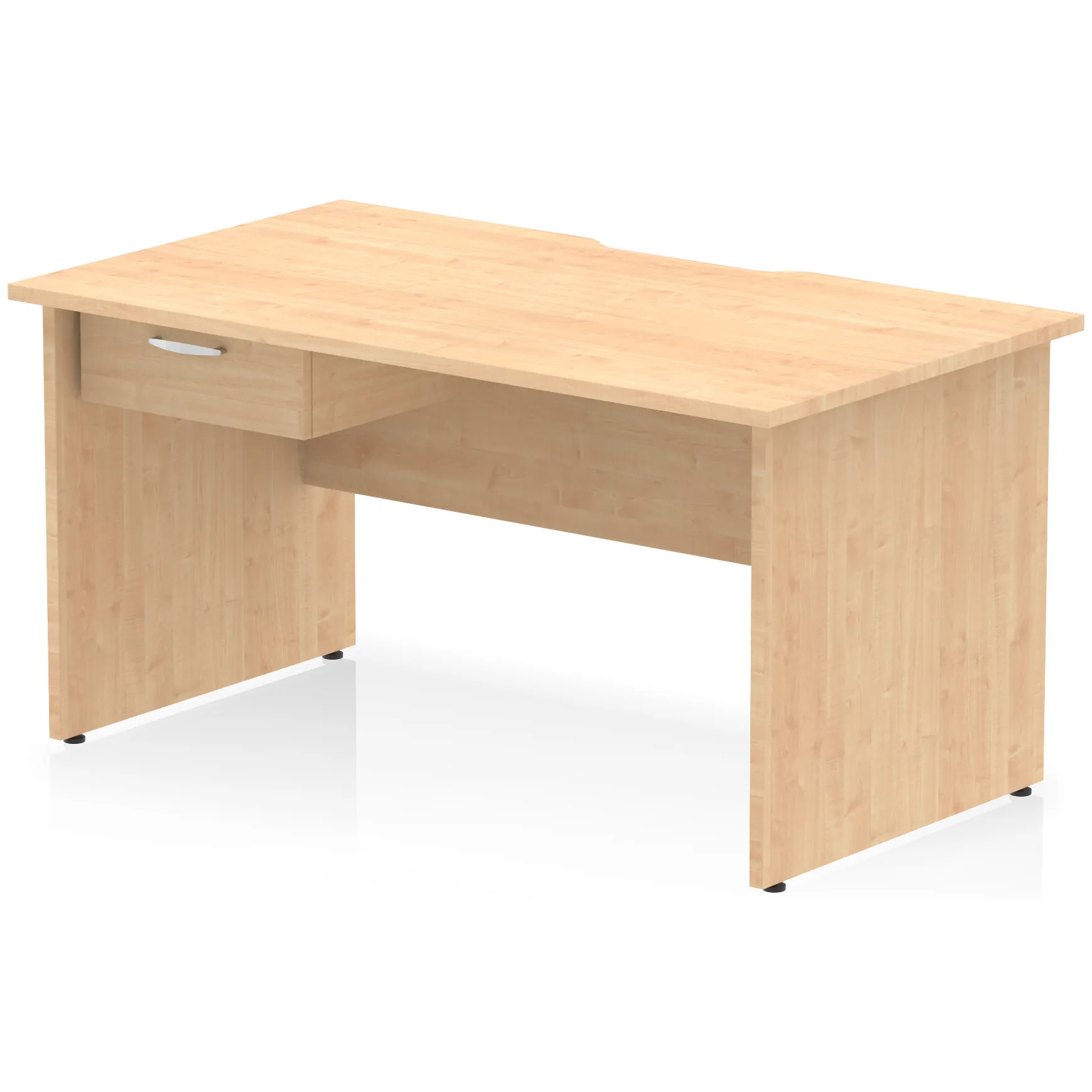 Impulse Panel End Scalloped Rectangular Desk with Storage